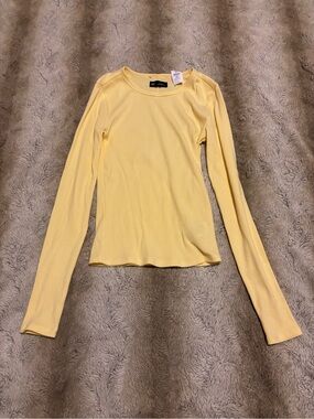 Gap Yellow Ribbed Long Sleeve Tee-shirt